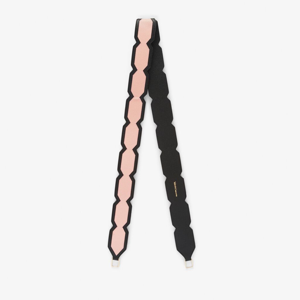 Valextra Tracolla per borsa a mano in Pelle Rosa e Nera | Valextra