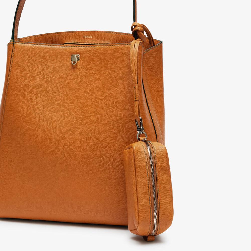 Valextra Trousse Da Donna In Pelle Marrone Con Tracolla | Valextra