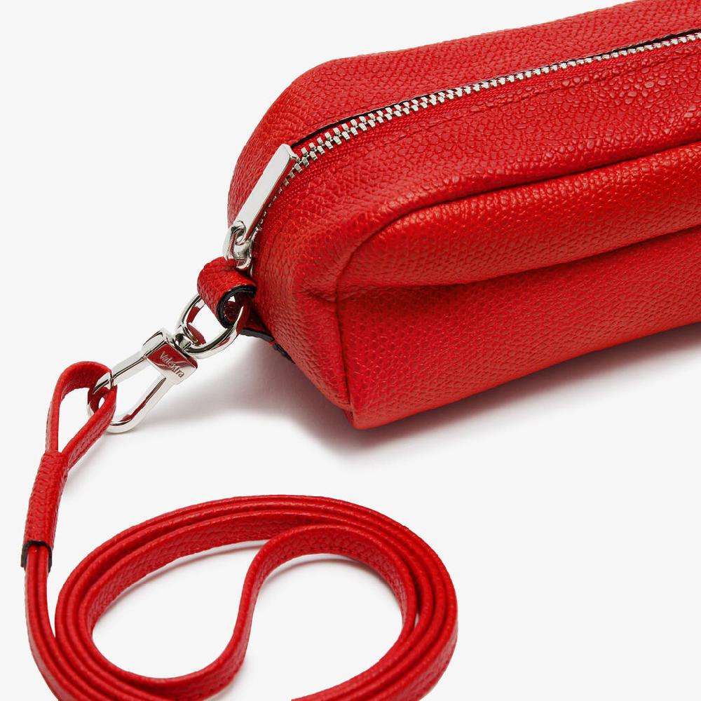 Valextra Trousse Da Donna In Pelle Rossa Con Tracolla | Valextra