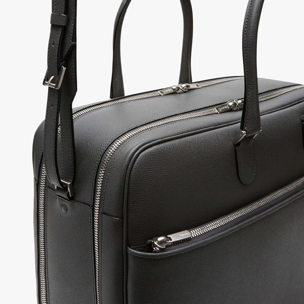 Valextra Valextra Avietta: Borsa Business Grande In Pelle Grigia