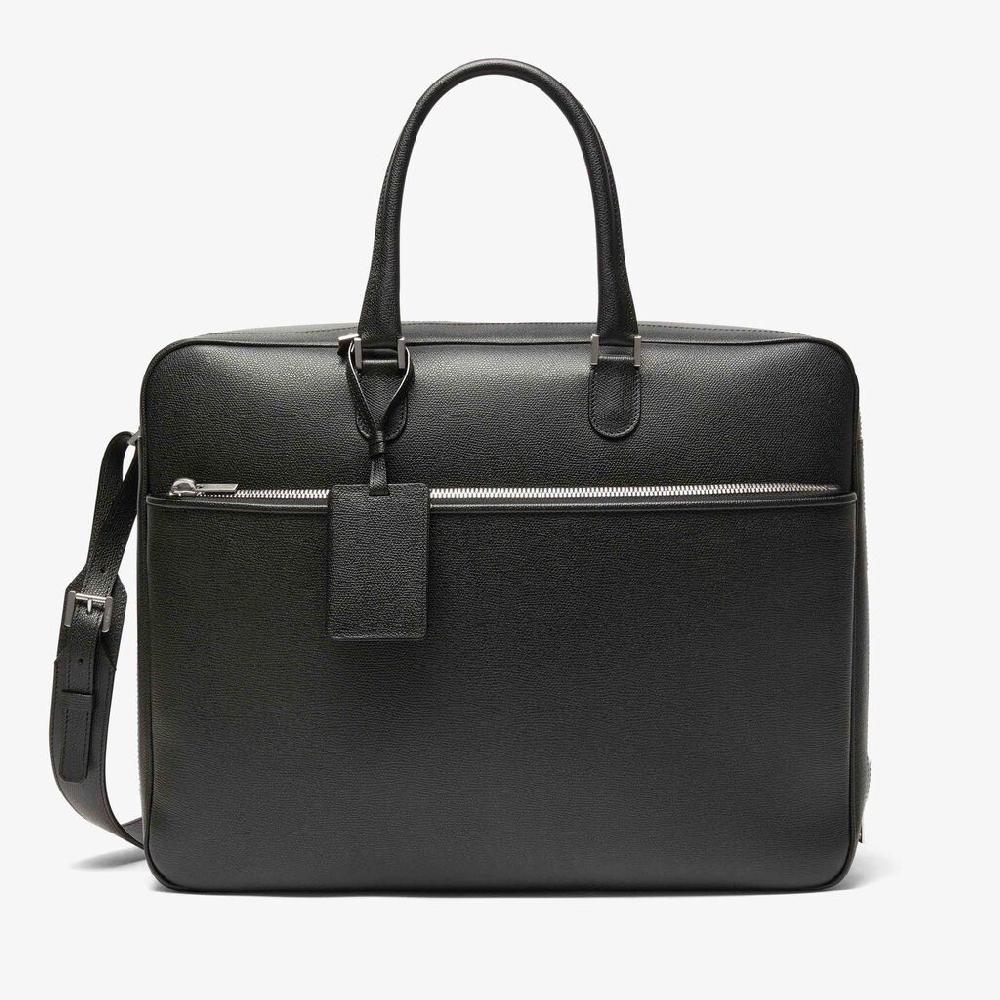 Valextra Valextra Avietta: Borsa business Grande in Pelle Nera