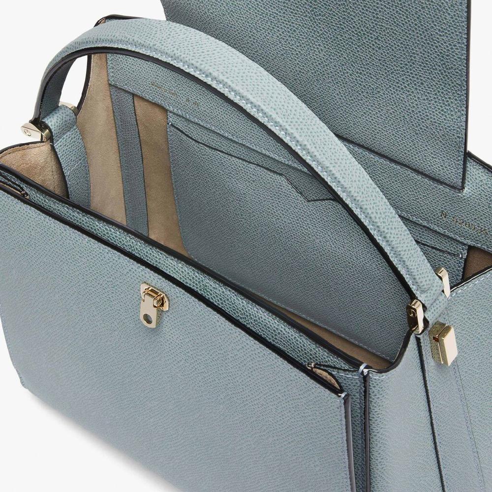 Valextra Valextra Brera: Borsa A Mano Media In Pelle Blu