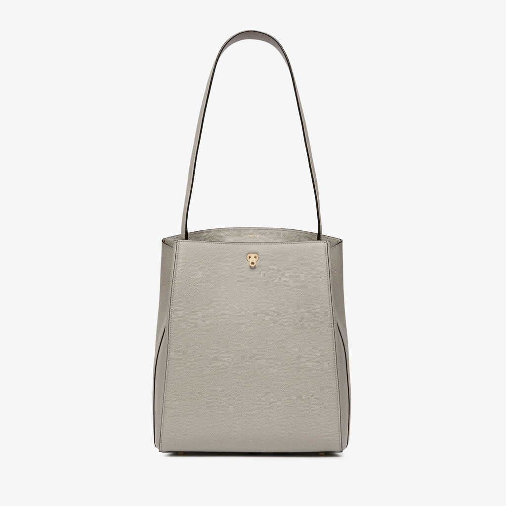 Valextra Valextra Brera: Borsa a spalla Media in Pelle Grigia