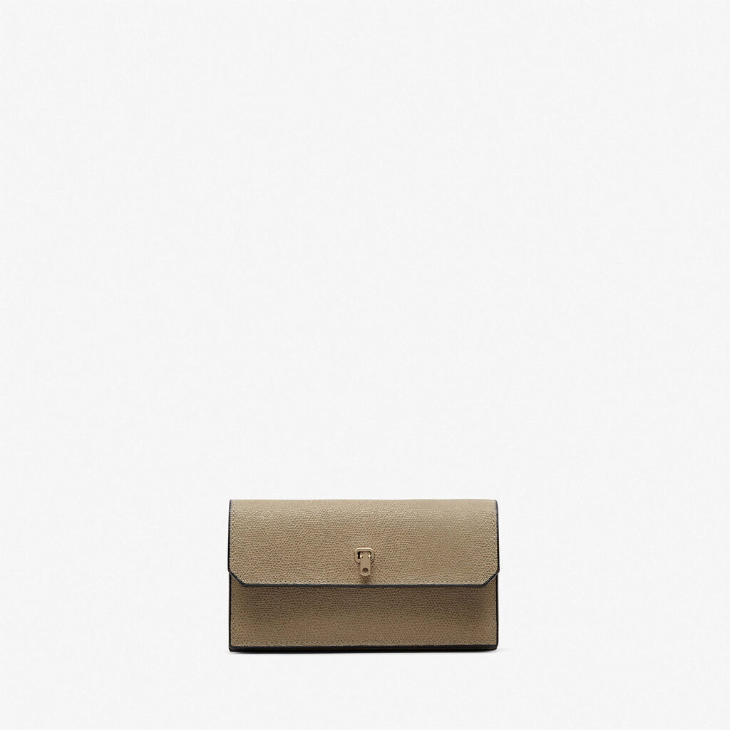 Valextra Valextra Brera: Portafoglio grande in Pelle Marrone Tortora