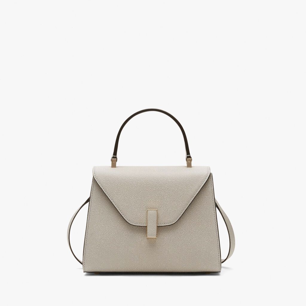 Valextra Valextra Iside: Borsa a mano Mini in Pelle Grigia