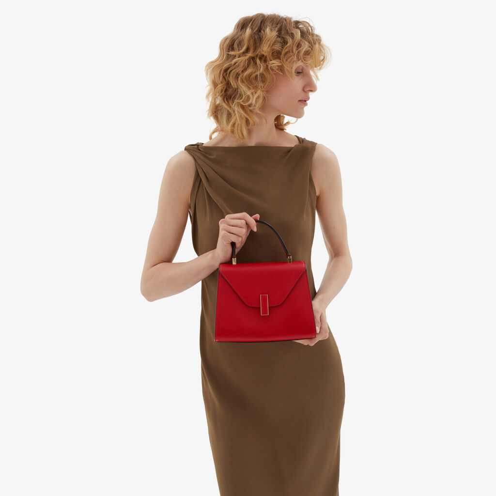 Valextra Valextra Iside: Borsa A Mano Mini In Pelle Rossa
