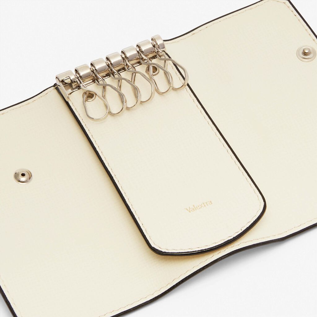 Valextra Portachiavi In Pelle Bianca | Valextra