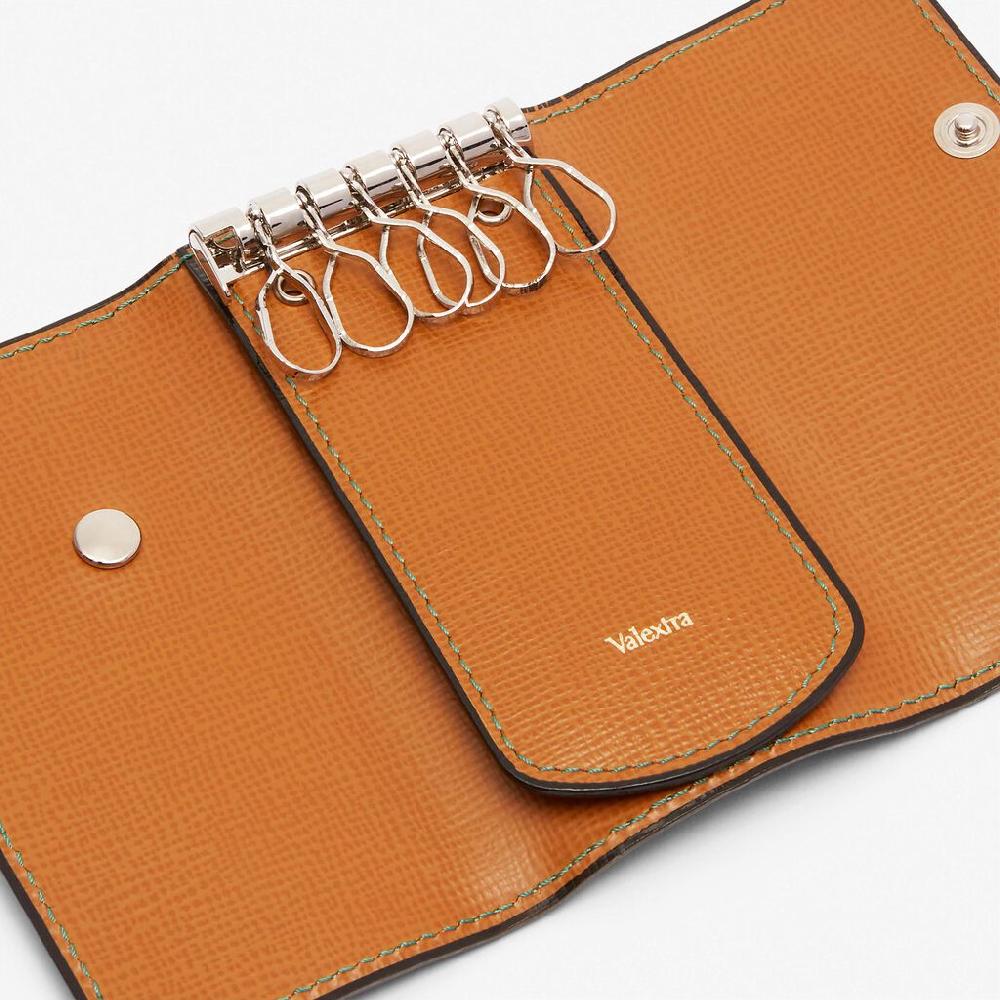 Valextra Portachiavi In Pelle Marrone | Valextra