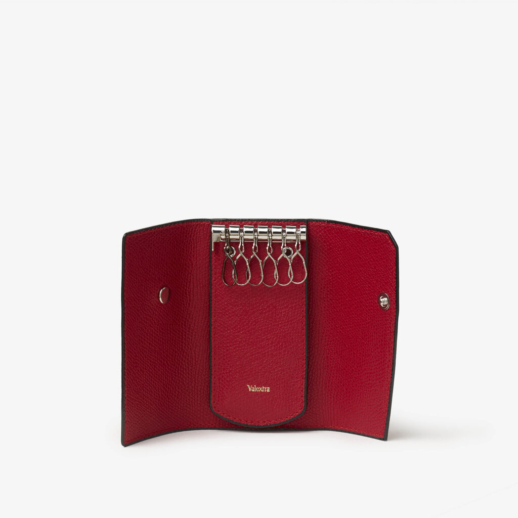 Valextra Portachiavi In Pelle Rossa | Valextra