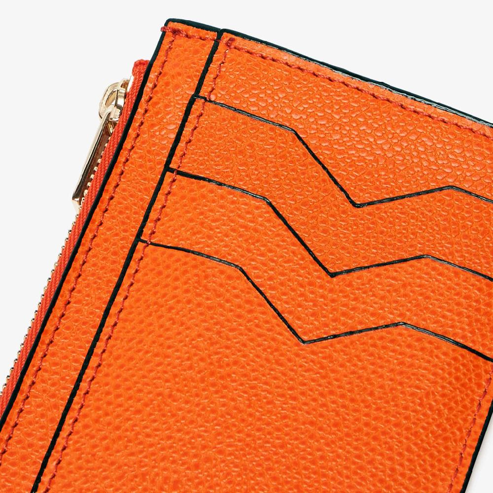 Valextra Portamonete In Pelle Arancione | Valextra