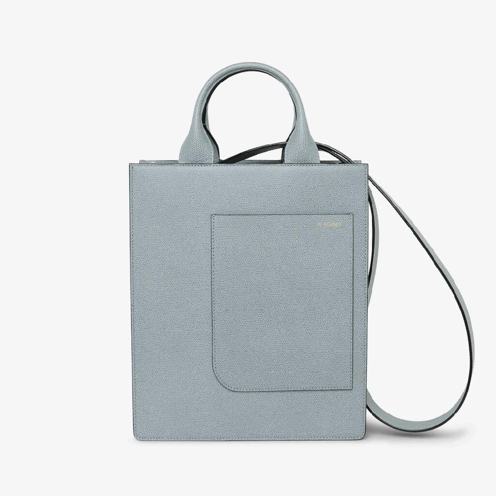 Valextra Tote bag Mini in Pelle Blu | Valextra Boxy