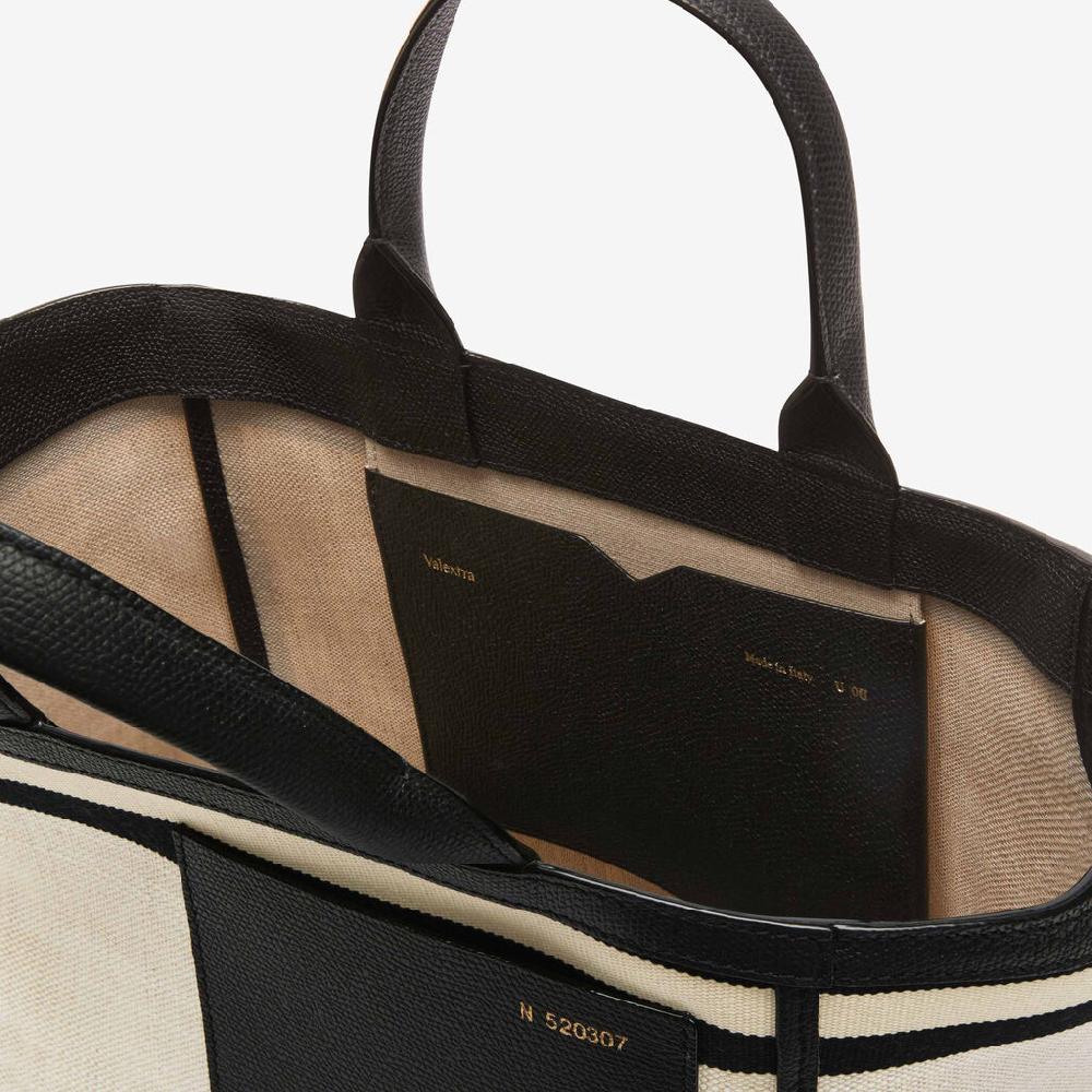 Valextra Tote Bag Mini In Tessuto Marrone | Valextra