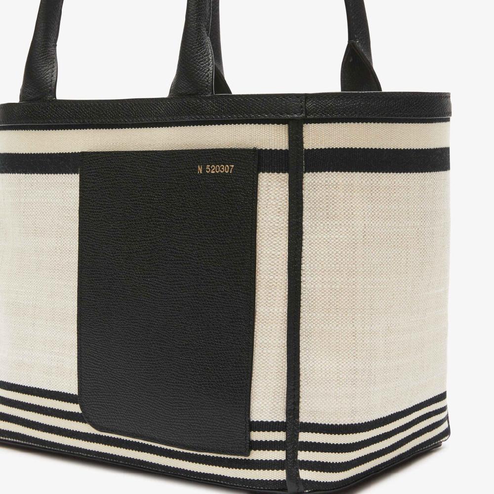 Valextra Tote Bag Mini In Tessuto Marrone | Valextra