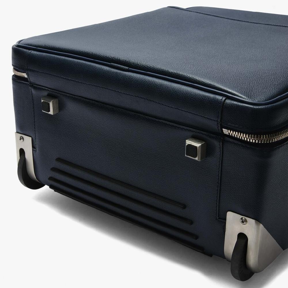 Valextra Valextra V-Line: Valigia Trolley In Pelle Blu