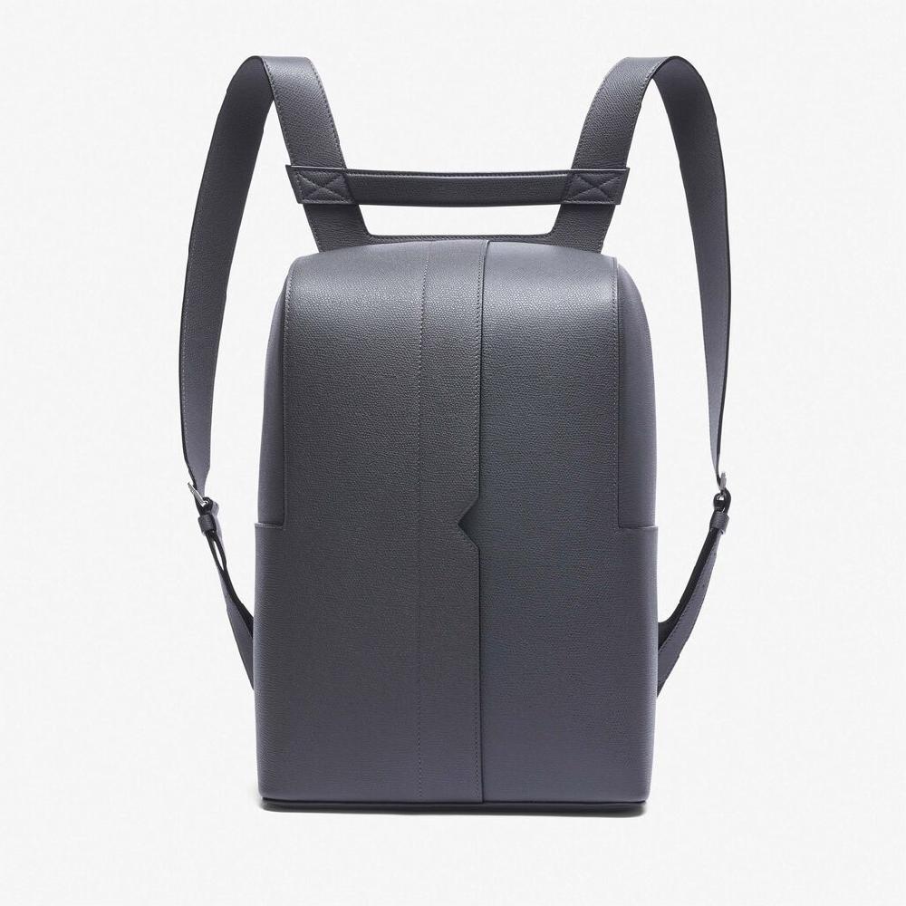 Valextra Valextra V-Line: Zaino da viaggio porta PC in Pelle Grigia