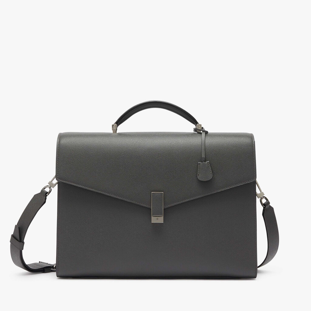Valextra Valigetta da Uomo di Lusso in Pelle Grigia | Valextra Iside