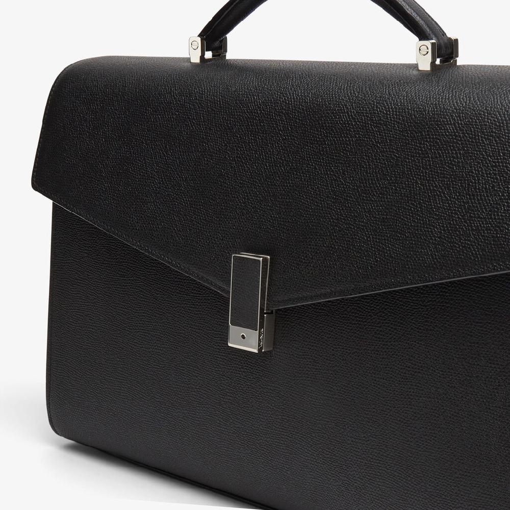 Valextra Valigetta Da Uomo In Pelle Nera Di Lusso | Valextra Iside