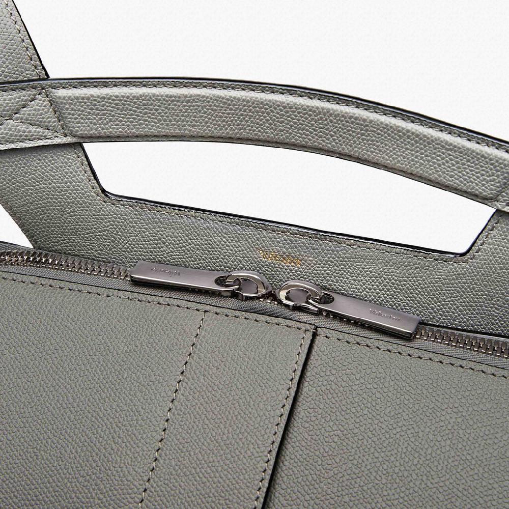 Valextra Zaino Da Uomo Di Lusso In Pelle Rigida Grigia | Valextra V-Line