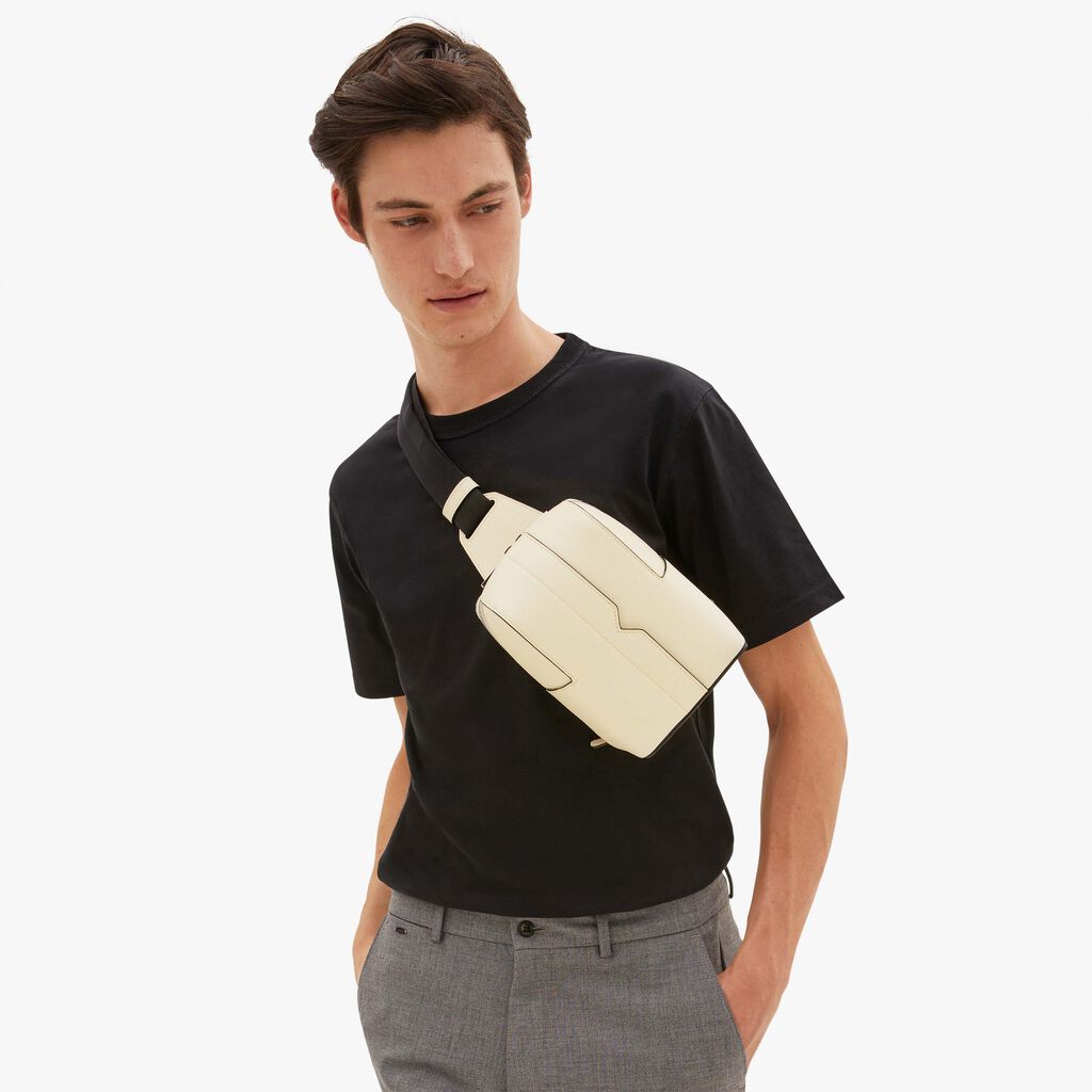 Valextra Zaino Monospalla Compatto In Pelle Bianca | Valextra V-Line