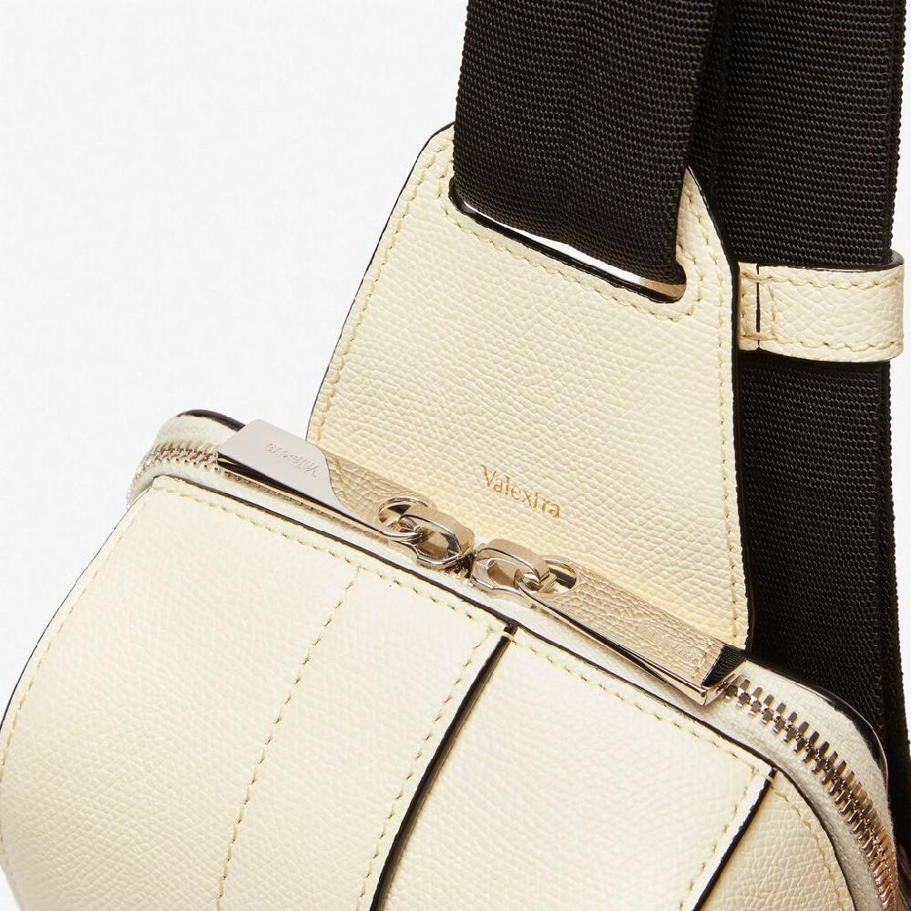 Valextra Zaino Monospalla Compatto In Pelle Bianca | Valextra V-Line