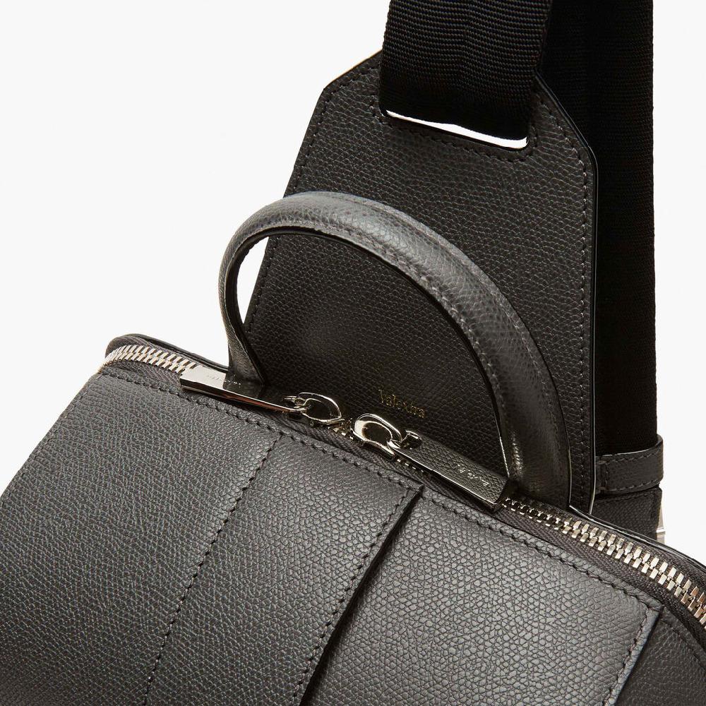 Valextra Zaino Monospalla Elegante In Pelle Grigia | Valextra V-Line