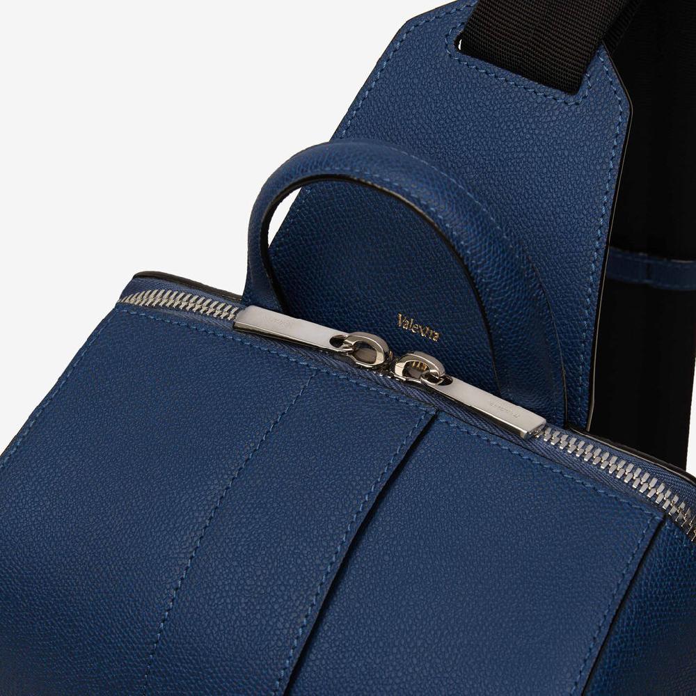 Valextra Zaino Monospalla Uomo Di Lusso In Pelle Blu | Valextra V-Line