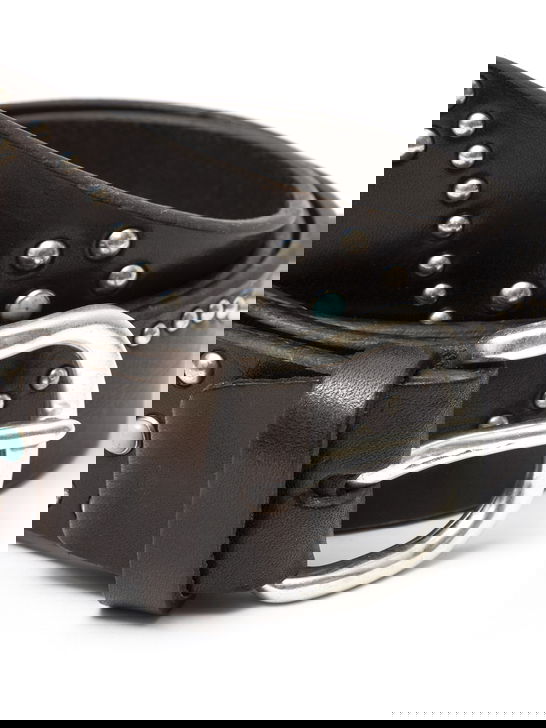 Albertoluti Cintura Alberto Luti Borchie Marrone