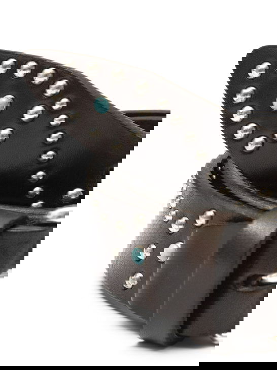 Albertoluti Cintura Alberto Luti Borchie Marrone