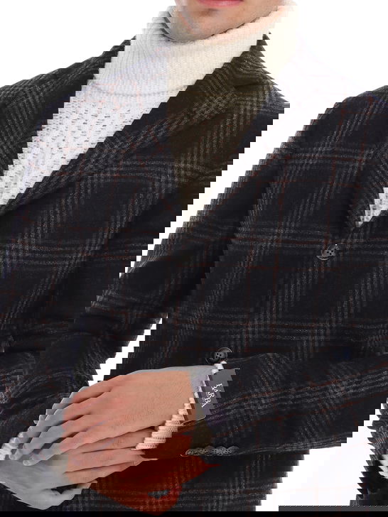 Barba Giacca Barba Check Grigio