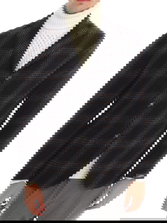 Barba Giacca Barba Check Grigio