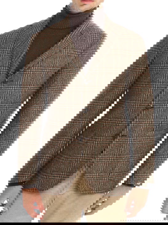 Barba Giacca Barba Check Marrone