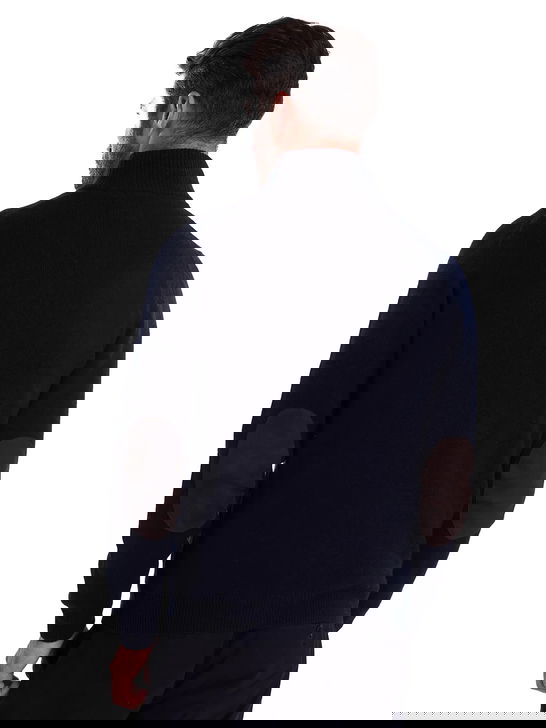 Barbour Maglia Barbour Essential Patch Zip Blu