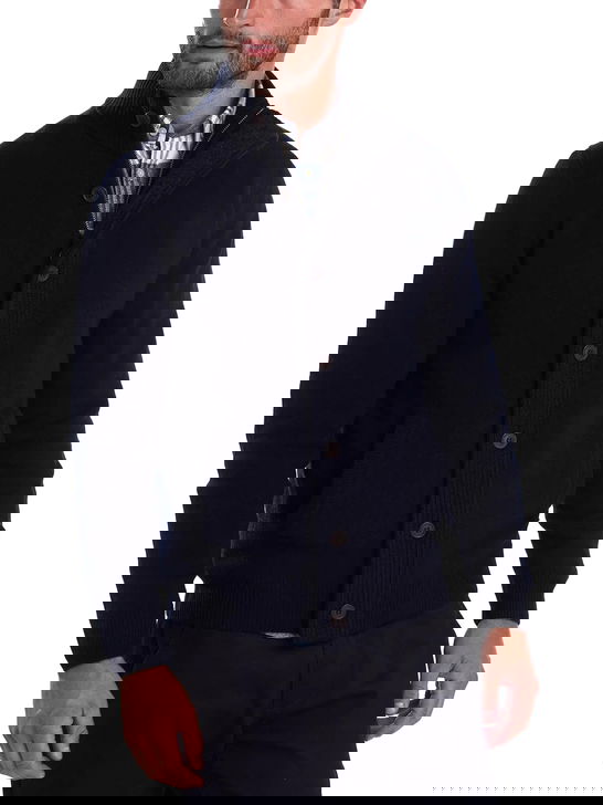 Barbour Maglia Barbour Essential Patch Zip Blu