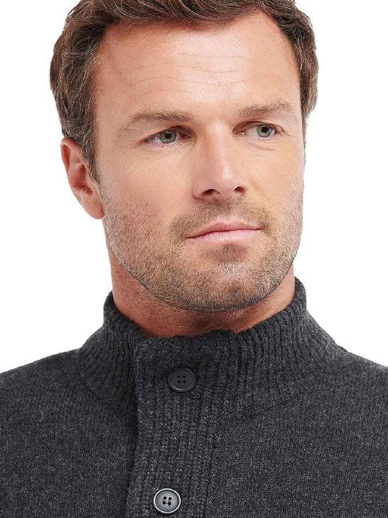 Barbour Maglia Barbour Essential Patch Zip Grigio