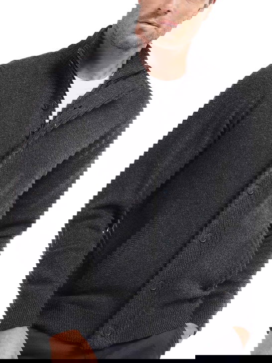 Barbour Maglia Barbour Essential Patch Zip Grigio