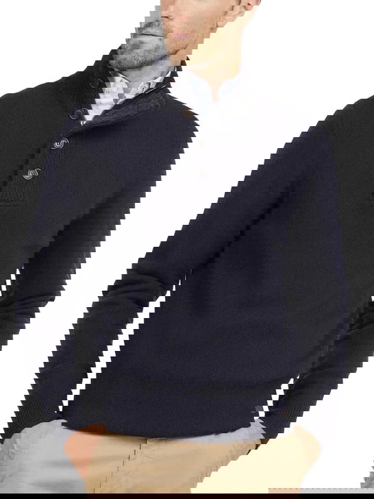 Barbour Maglia Barbour Half Zip Blu