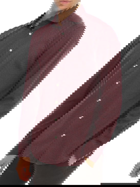 Bastoncino Camicia Bastoncino Flanellata Bordeaux