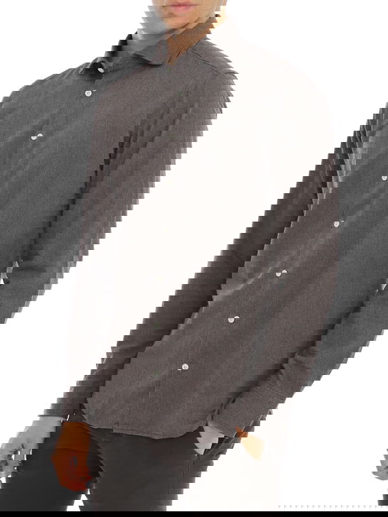 Bastoncino Camicia Bastoncino Flanellata Marrone