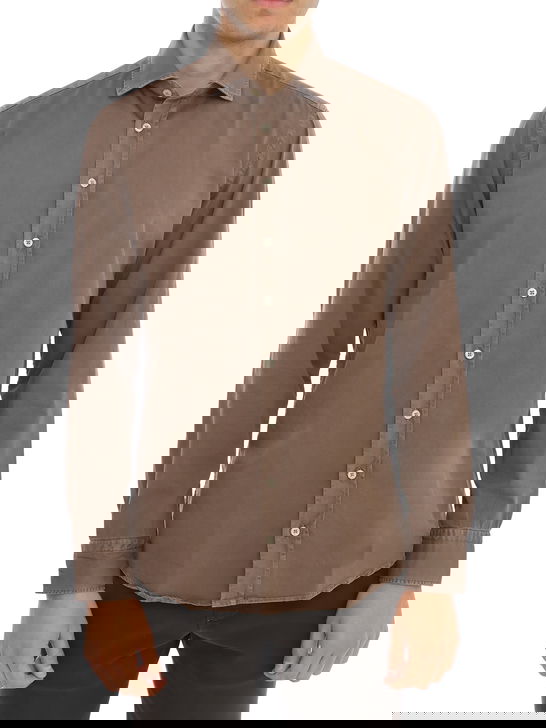 Bastoncino Camicia Bastoncino Gabardina Marrone