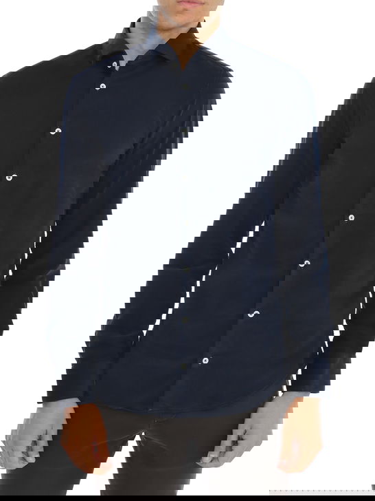 Bastoncino Camicia Bastoncino Velluto Blu