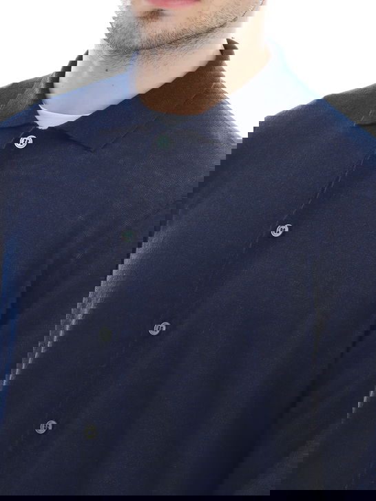 Filippo De Laurentiis Camicia Filippo De Laurentiis Lino-Cotone Blu