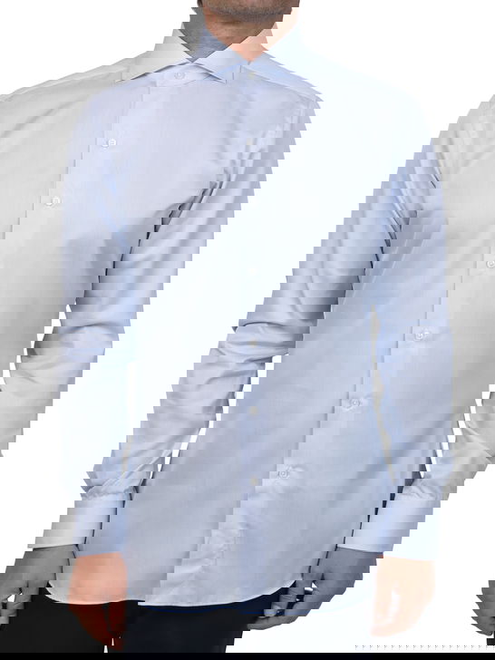 Xacus Camicia Xacus Rigata Tessuto Thomas Mason Bianco