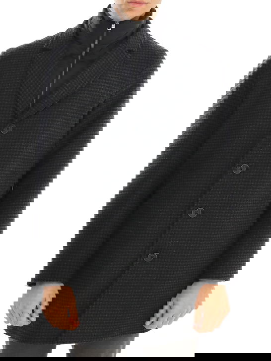 Herno Cappotto Herno Pied De Poule Grigio