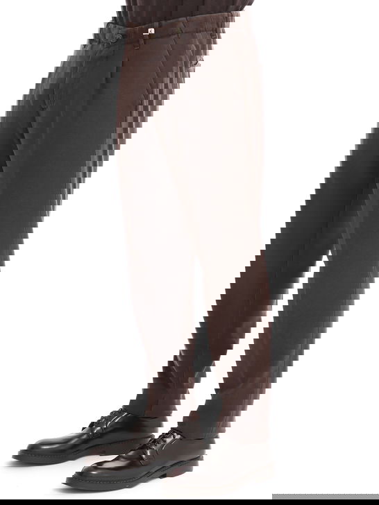 Myths Pantaloni Myths Flanella Lavata Marrone