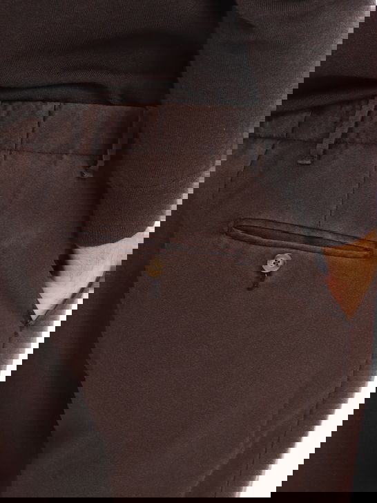 Myths Pantaloni Myths Flanella Lavata Marrone