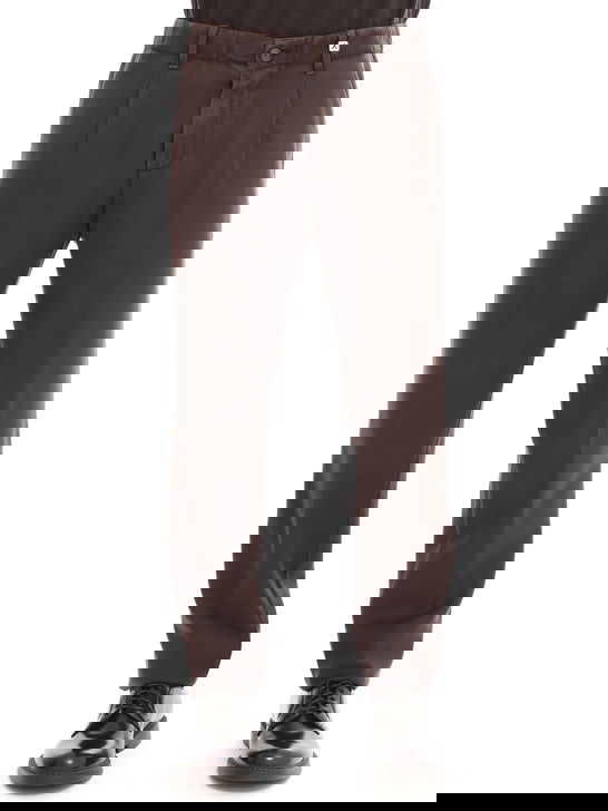 Myths Pantaloni Myths Flanella Lavata Marrone