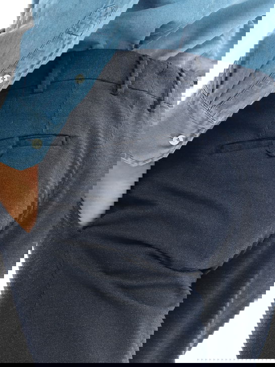 Devore Incipit Pantaloni Devore Incipit Melange Blu