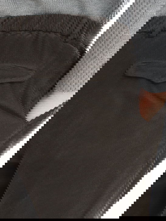 Devore Incipit Pantaloni Devore Incipit Velluto Millerighe Marrone