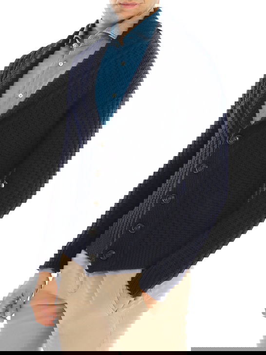 Rakki Cardigan Rakkì Collo Sciallato Blu