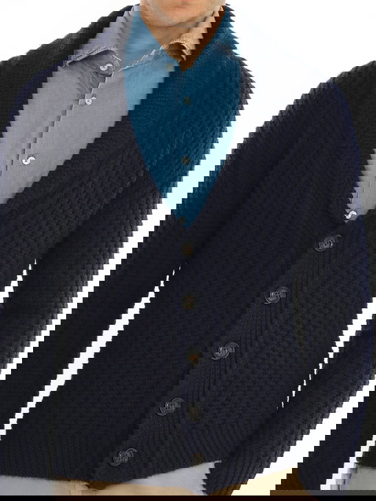 Rakki Cardigan Rakkì Collo Sciallato Blu